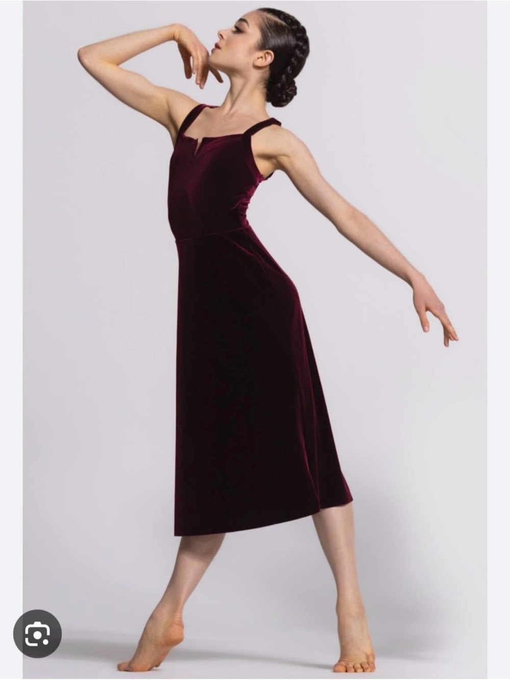 Weissman Burgundy Velvet Midi Dress AM